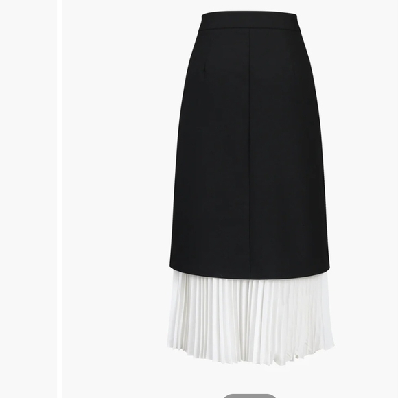 NWOT Commense Two-toned Pleated Midi Skirt - Picture 3 of 5